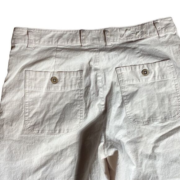 Patagonia pants white 55% hemp wide legged crop pants size 10 - Picture 5 of 7